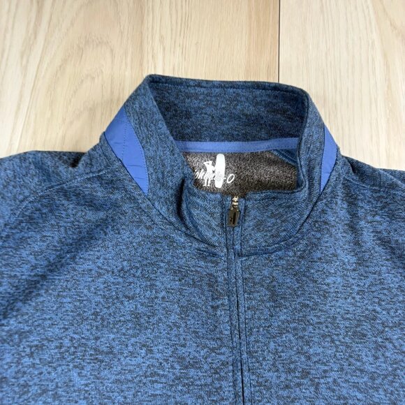 Johnnie-O Mens Blue Reflex Fleece PREP-Formance 1/4 Zip Pullover Jumper Size L - Picture 3 of 10